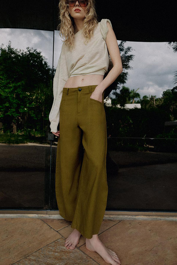 Rosabelle Linen Blend Mid Rise Pocket Loose Balloon Pants-consonak