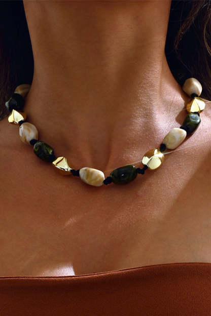 Bohemian Vintage Resin Beaded Necklace-consonak