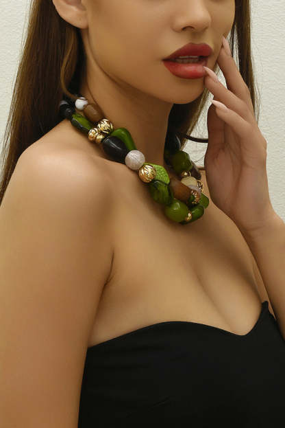 Bohemian Forest-style Resin Necklace-consonak
