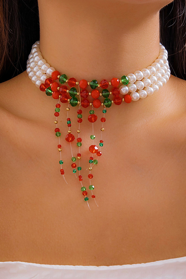 Gothic Blood Drop Tassel Halloween Personalized Necklace-consonak