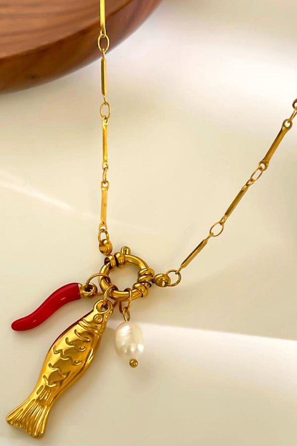 Fashion Koi Freshwater Pearl Necklace-consonak