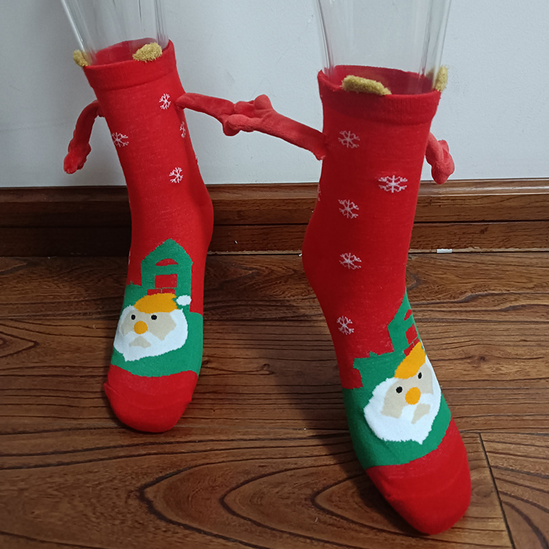 Christmas Cute Couple Magnetic Socks-consonak