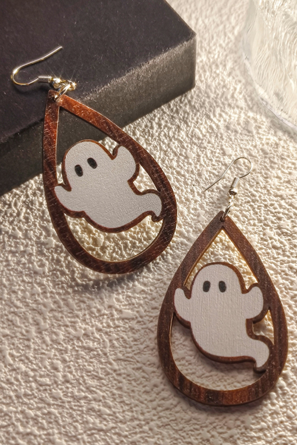 Halloween Horror and Fun Series Wooden Earrings-consonak