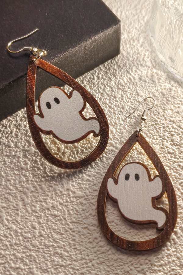 Halloween Horror and Fun Series Wooden Earrings-consonak