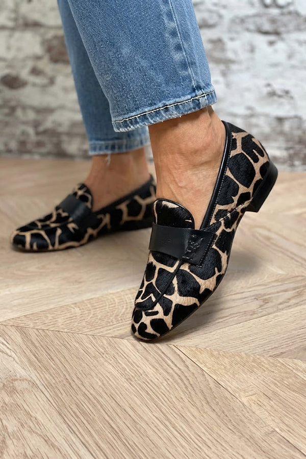 Leopard Print Low-cut Loafers-Consonak