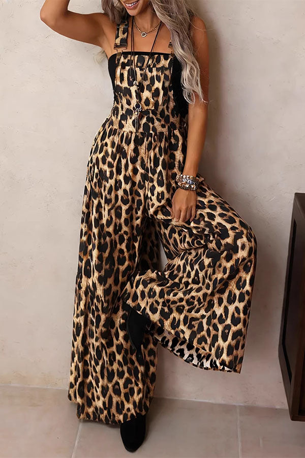 Electra Cheetah Wide-Leg Jumpsuit-Consonak