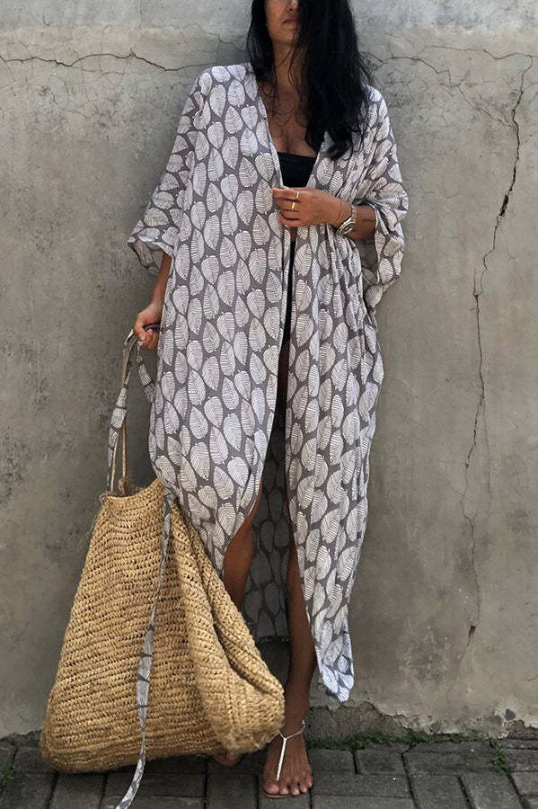 Hidden Island Boho Printed Kimono Beach Cover-up-consonak