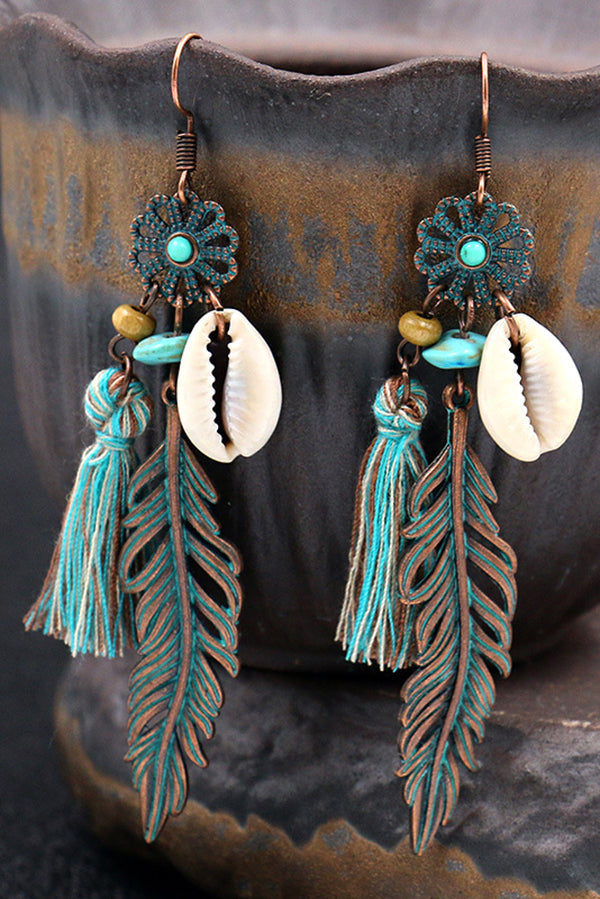 Fashionable Hollow Carved Alloy Tassel Retro Earrings-consonak