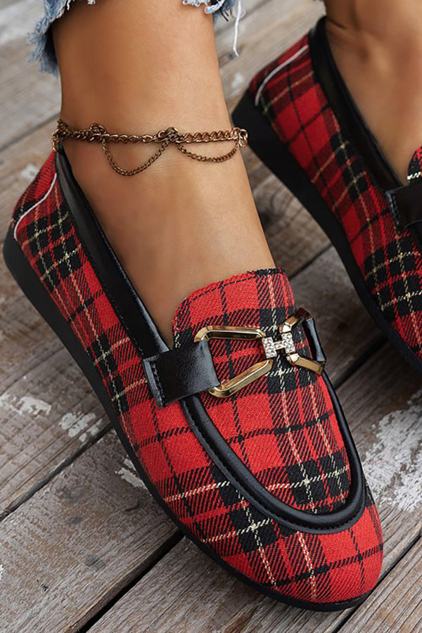 Casual Summer Canvas Flats with Metal Buckle-Consonak