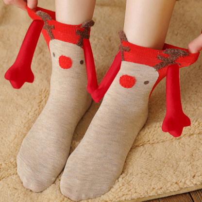 Christmas Cute Couple Magnetic Socks-consonak