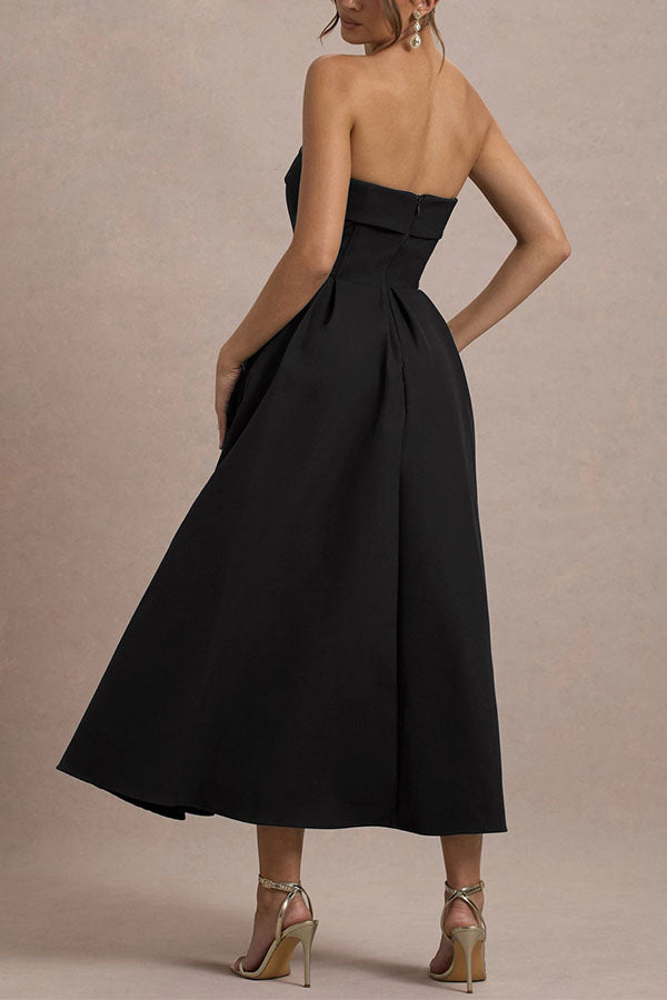 Celine Strapless Midi Dress-Consonak