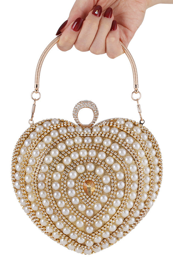Banquet Fashionable Diamond-encrusted Pearl Versatile Handbag-consonak