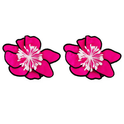 Fashionable Fabric Multi-layered Colorful Flower Earrings-consonak