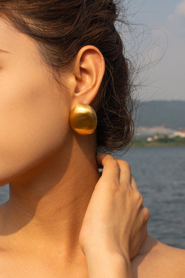 Fashion Frosted Oval Simple Earrings | Consonak
