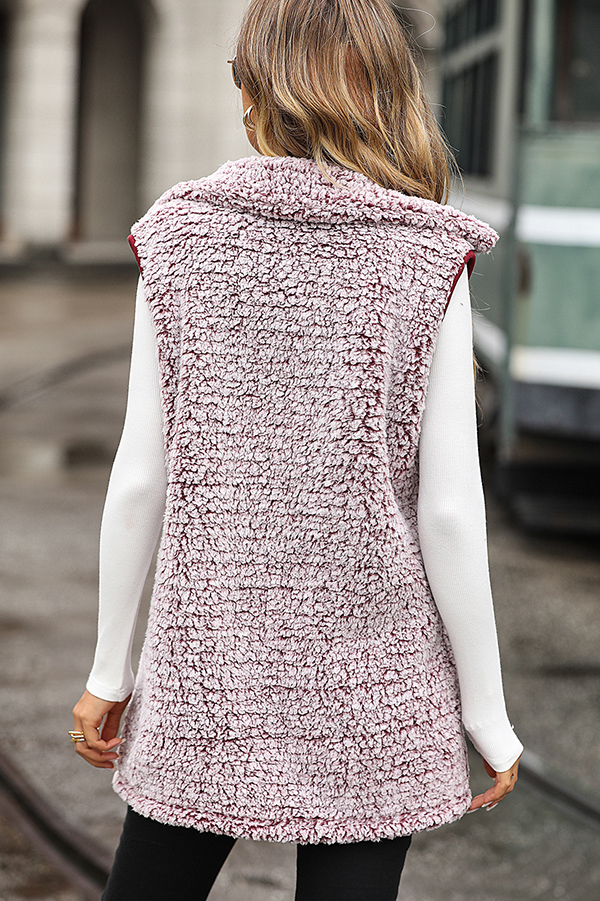 Fashion Lapel Sleeveless Pocket Loose Casual Long Vest Coat-consonak