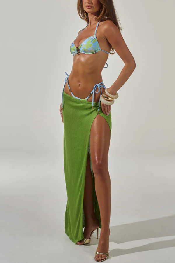 Elegant High-slit Casual Knitted Cover-up Maxi Skirt-consonak