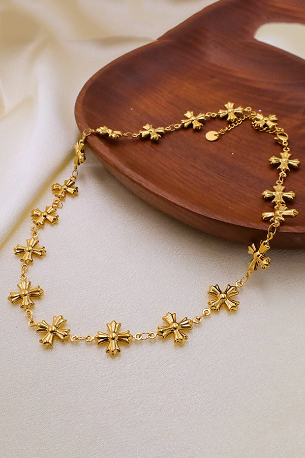 Roman Byzantine Style Vintage Cross Necklace and Bracelet-consonak