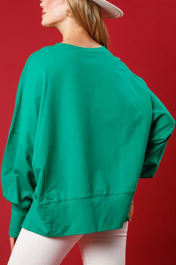 Christmas Santa Sequined Casual Loose Long Sleeve Sweatshirt-consonak