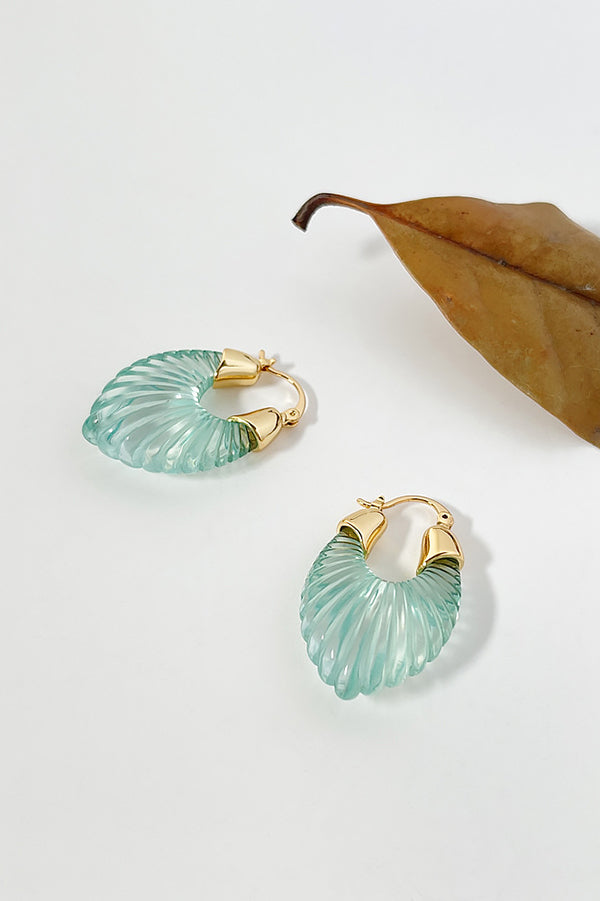 Fashion Candy-colored Glass-feel Striped Small Wing Earrings | Consonak