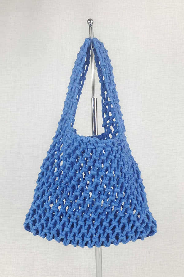 Lazy Style Fishnet Woven Tote Bag-consonak