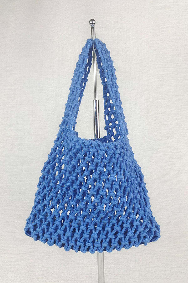 Lazy Style Fishnet Woven Tote Bag-consonak