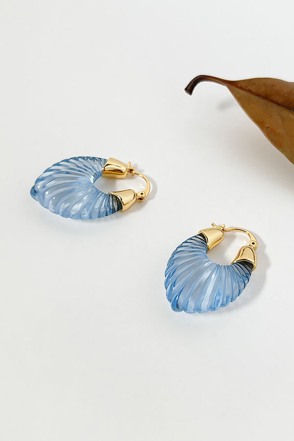 Fashion Candy-colored Glass-feel Striped Small Wing Earrings | Consonak