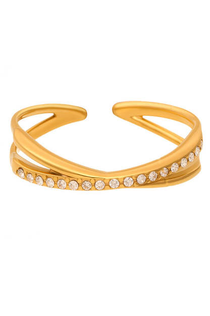 Elegant Super-shiny Zircon Star and Moon Irregular Geometric Ring-consonak