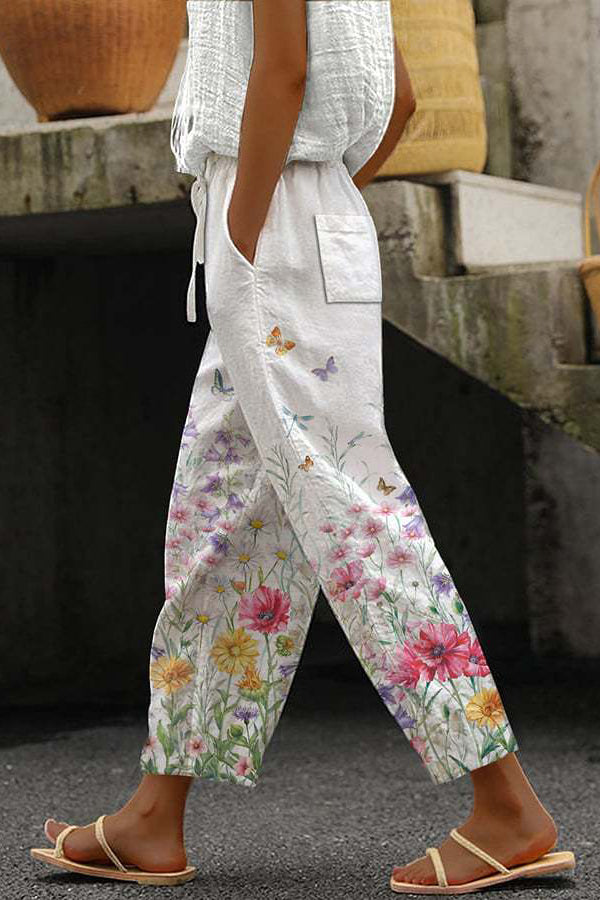 Casual Unique Printed Button Pocket Pants | Consonak