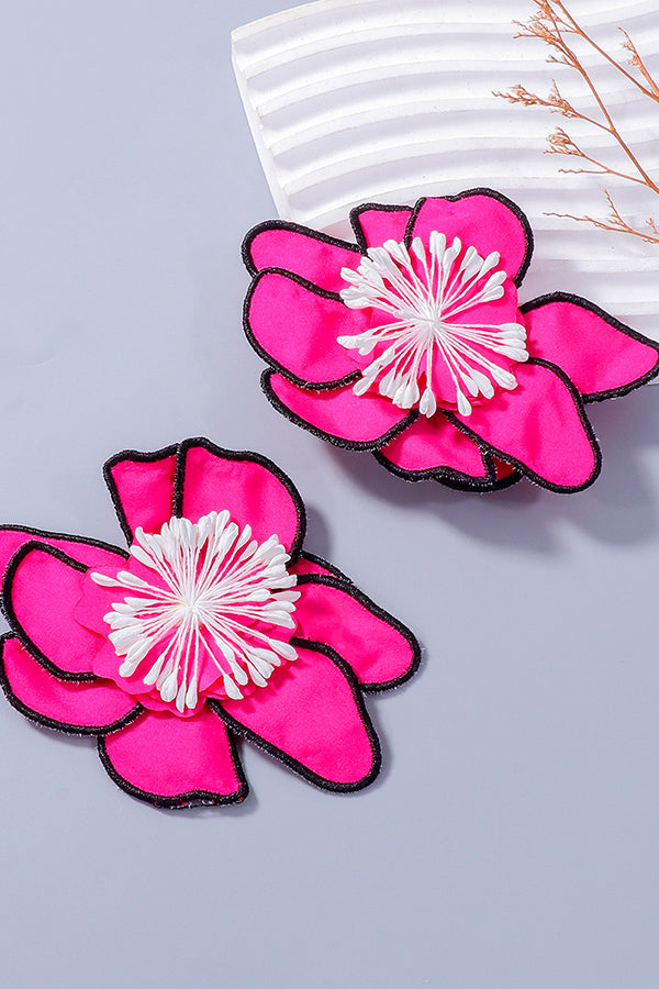 Fashionable Fabric Multi-layered Colorful Flower Earrings-consonak