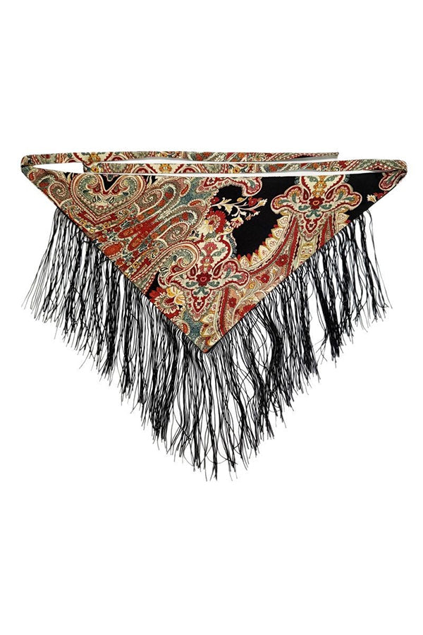 Bohemian-style Triangular Scarf Belt with Tassels-Consonak