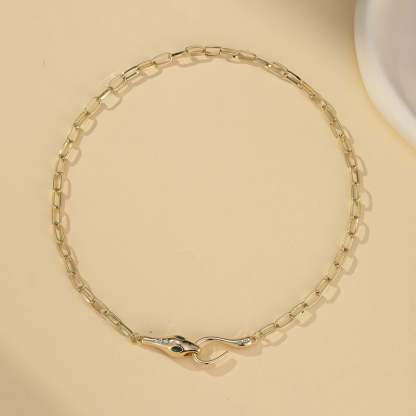 Vintage Metal Diamond Ouroboros Necklace-consonak
