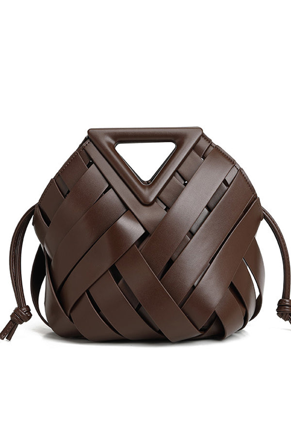 Fashion Triangle Woven Large-capacity Handbag