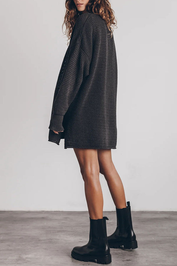 Cup of Cozy Knit Oversized Slit Side Sweater-consonak