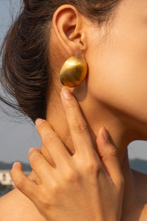 Fashion Frosted Oval Simple Earrings | Consonak