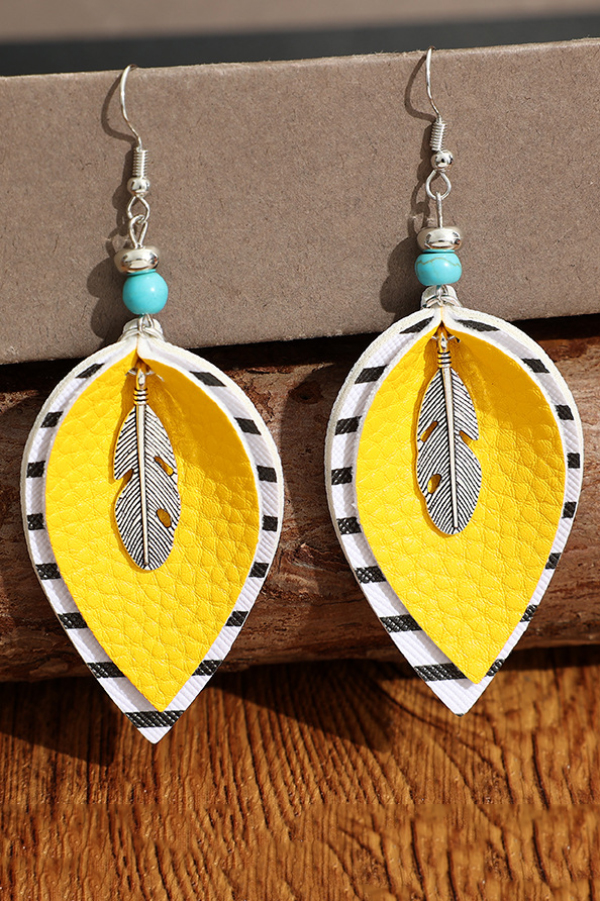 Bohemian Style Color-blocked Striped Earrings