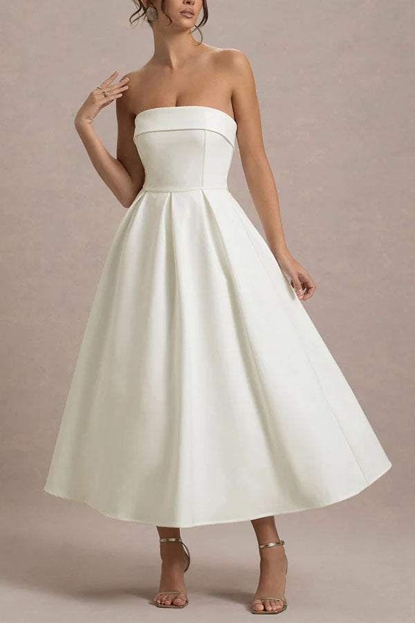 Celine Strapless Midi Dress-Consonak