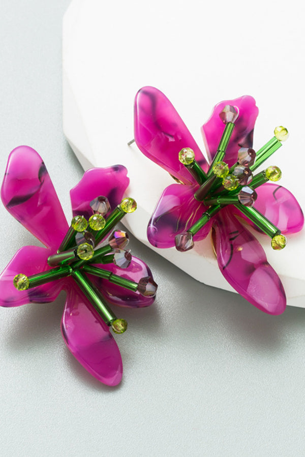 Colorful Acrylic Hand-woven Flower Earrings | Consonak