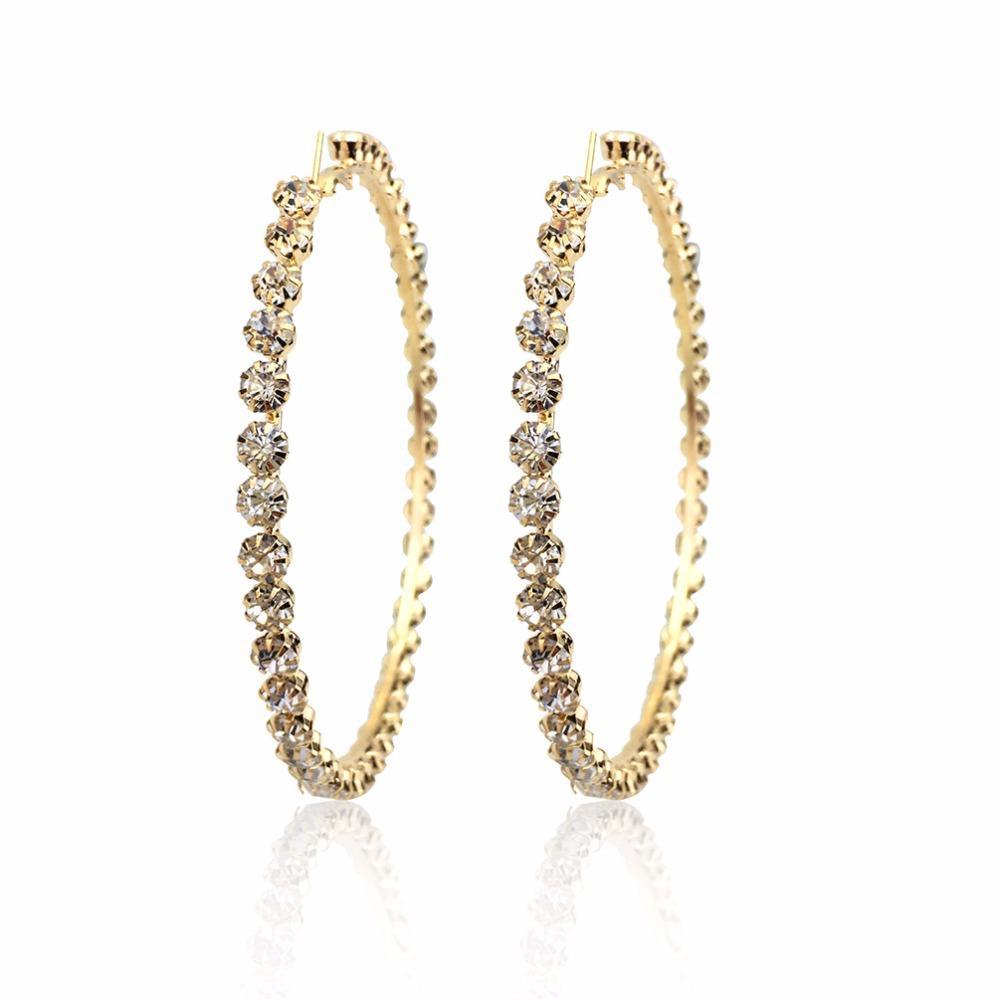 Acrylic Fancy Color Diamond Big Circle Diamond Earrings | Consonak