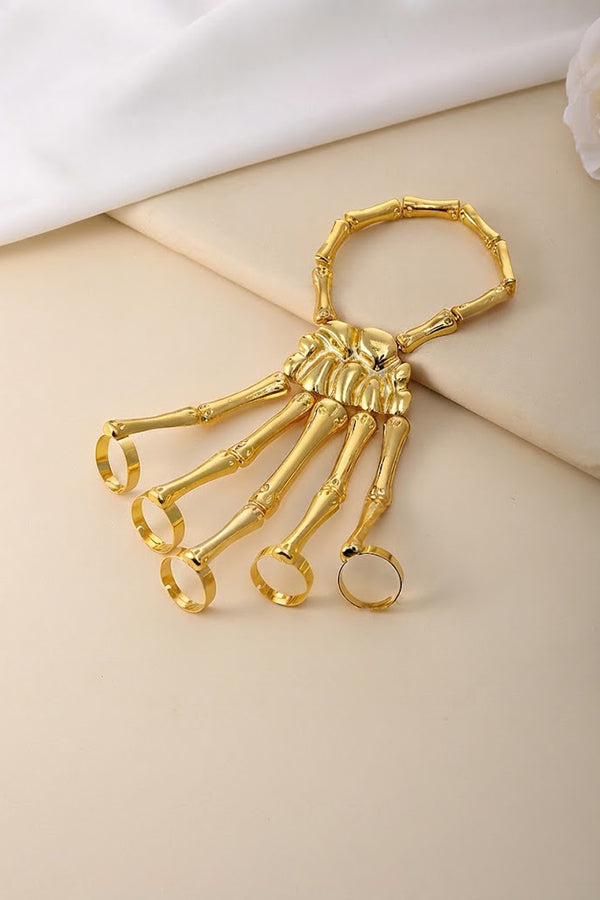 Skeleton Hand Ring and Bracelet Set-Consonak