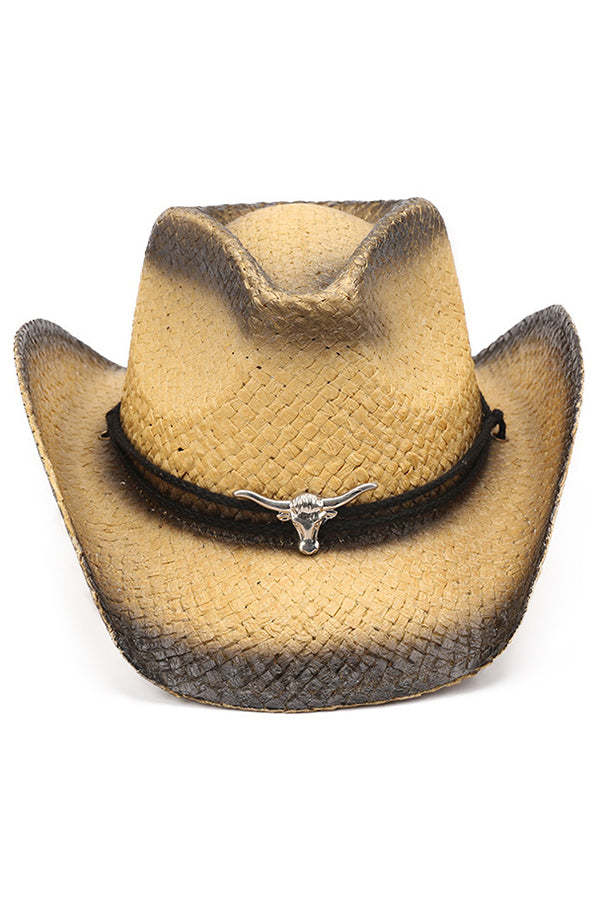 Vintage Western Cowboy Sun Protection Woven Straw Hat-consonak