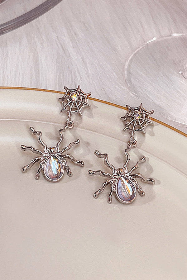 Fashionable Moonstone Dark Spider Earrings-consonak