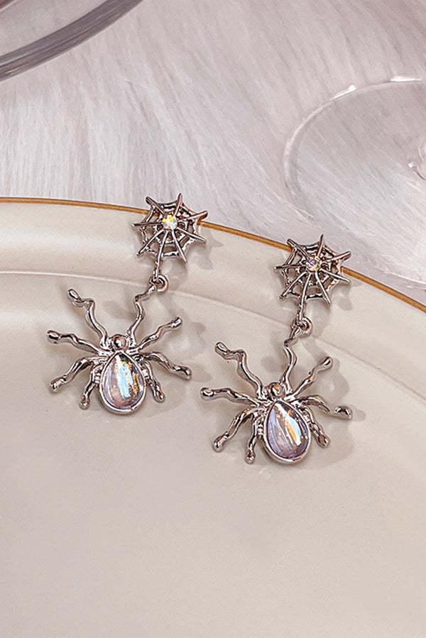 Fashionable Moonstone Dark Spider Earrings-consonak