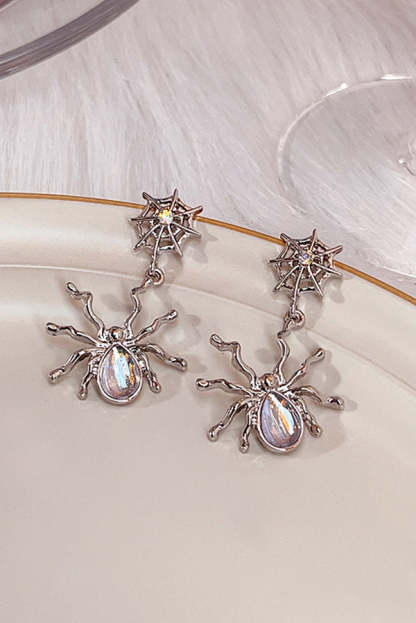 Fashionable Moonstone Dark Spider Earrings-consonak