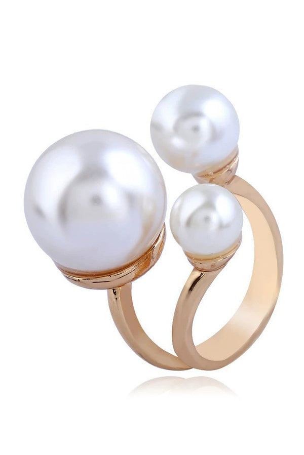 Fashion Imitation Pearl Metal Ring-consonak