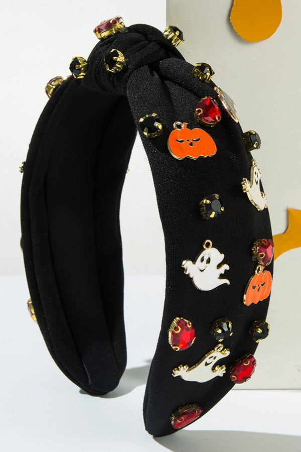 Halloween Spooky Pumpkin Skull Fabric Hair Accessory-consonak