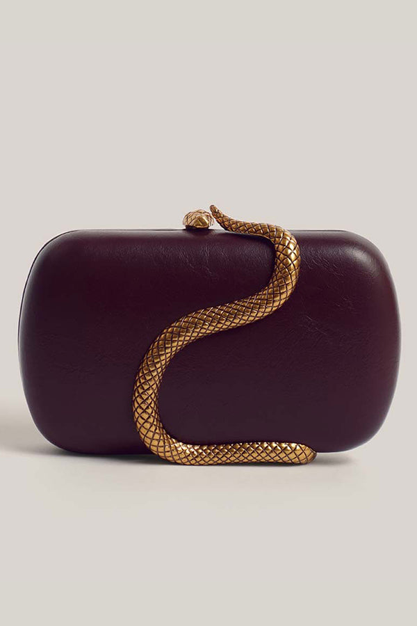 Fashionable Snake-embellished Evening Clutch-consonak
