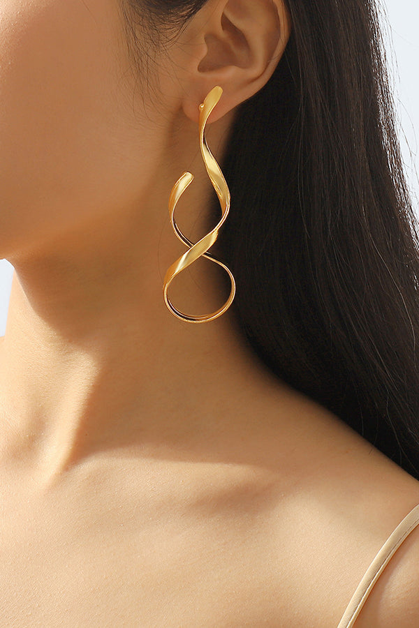 Simple Geometric Wrap Asymmetrical Earrings-consonak