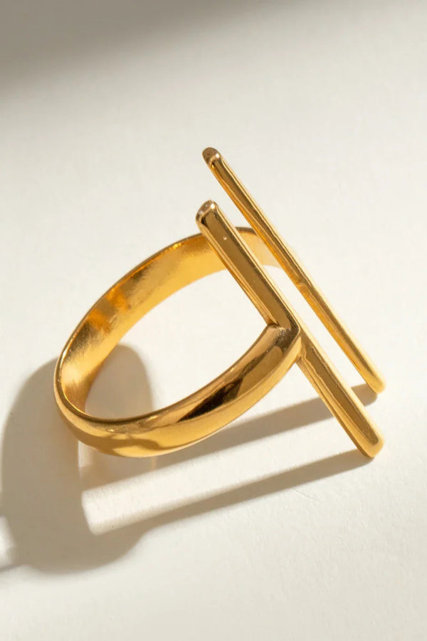 Fashion Stainless Steel Simple Line Ring-consonak