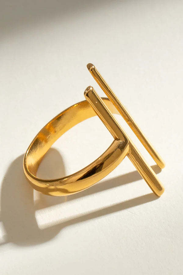 Fashion Stainless Steel Simple Line Ring-consonak