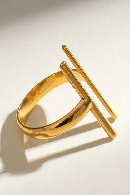 Fashion Stainless Steel Simple Line Ring-consonak